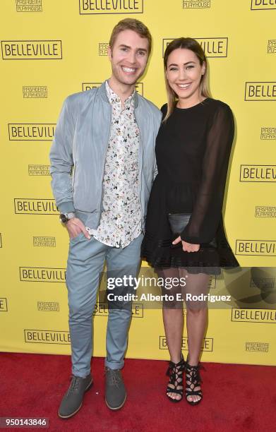 Shane Bitney Crone and Camden Scott attend the Pasadena Playhouse Presents Opening Night Of "Belleville" at Pasadena Playhouse on April 22, 2018 in...