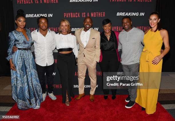 Gabrielle Union, Devonta Freeman, Heather Packer Packer, Will Packer, Keisha Lance Bottoms, James Lopez, and Jaime Primak Sullivan attend "Breaking...