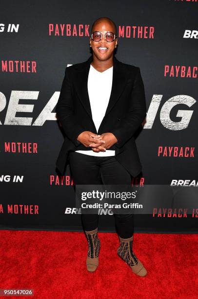 Lawrence "Miss Lawrence" Washington attends "Breaking In" Atlanta Private Screening at Regal Atlantic Station on April 22, 2018 in Atlanta, Georgia.