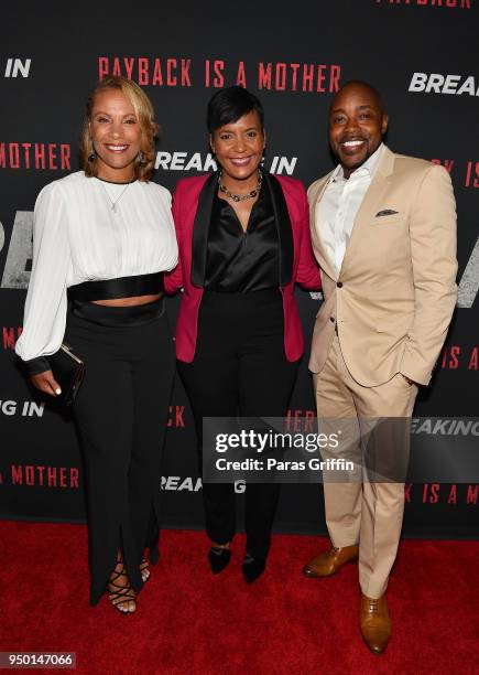 Heather Packer Packer, Keisha Lance Bottoms and Will Packer attend "Breaking In" Atlanta Private Screening at Regal Atlantic Station on April 22,...