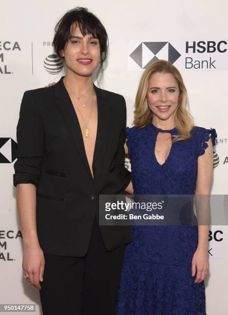 Director Desiree Akhavan and Kerry Butler attend "The Miseducation of Cameron Post" premiere during the Tribeca Film Festival at BMCC Tribeca PAC on...