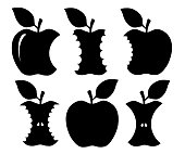 Bitten apple silhouette