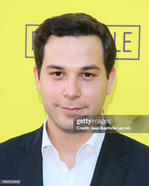 Skylar Astin attends the Opening Night Of 'Belleville,' presented by Pasadena Playhouse on April 22, 2018 in Pasadena, California.
