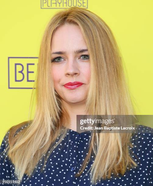 Jessica Barth attends the Opening Night Of 'Belleville,' presented by Pasadena Playhouse on April 22, 2018 in Pasadena, California.