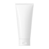 Vector white glossy plastic tube with cap