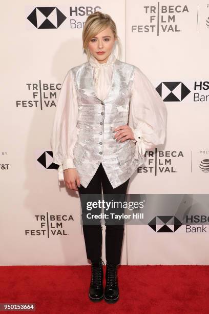 Chloe Grace Moretz attends the premiere of "The Miseducation of Cameron Post" during the 2018 Tribeca Film Festival at Borough of Manhattan Community...