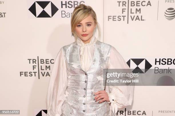 Chloe Grace Moretz attends the premiere of "The Miseducation of Cameron Post" during the 2018 Tribeca Film Festival at Borough of Manhattan Community...