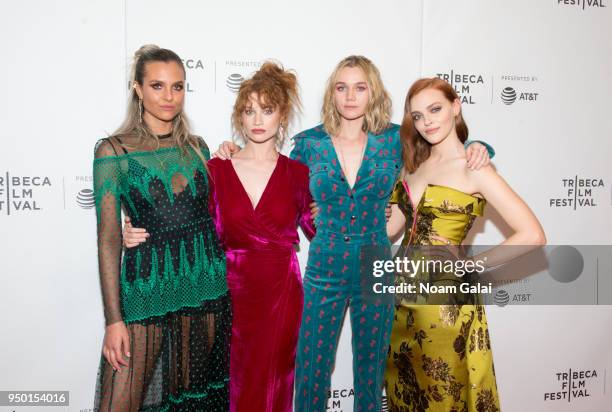 Mitzi Peirone, Sarah Hay, Imogen Waterhouse and Madeline Brewer attend the "Braid" screening during the 2018 Tribeca Film Festival at Cinepolis...