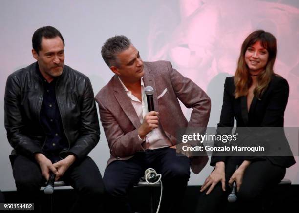 Demian Bichir, Dr. Daniel Goldstein, and Ana de Armas speak onstage at CORAZON, Tribeca Film Festival Public Screening and Red Carpet Event presented...