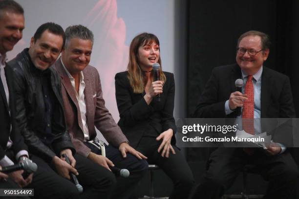 Dr. Mario Garcia, Demian Bichir, Dr. Daniel Goldstein, and Ana de Armas speak onstage at CORAZON, Tribeca Film Festival Public Screening and Red...