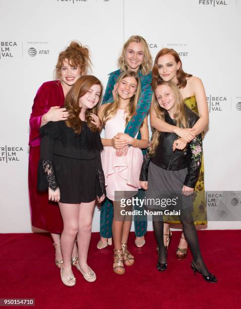 Sarah Hay, Tai Lyn Sandhu, Imogen Waterhouse, Dhoni Middleton, Madeline Brewer and Zoe Feigelson attend the "Braid" screening during the 2018 Tribeca...