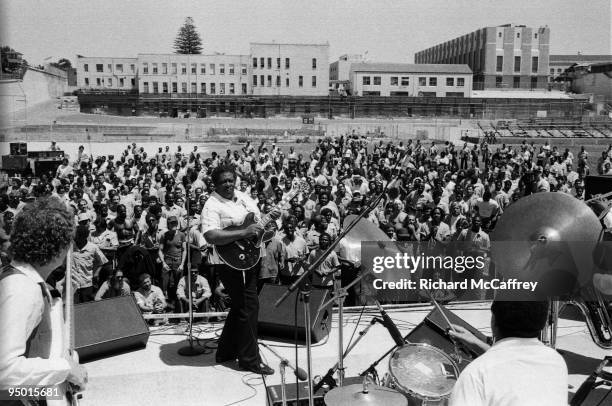 King performs live at San Quentin Prison in 1981 in San Quentin, California.