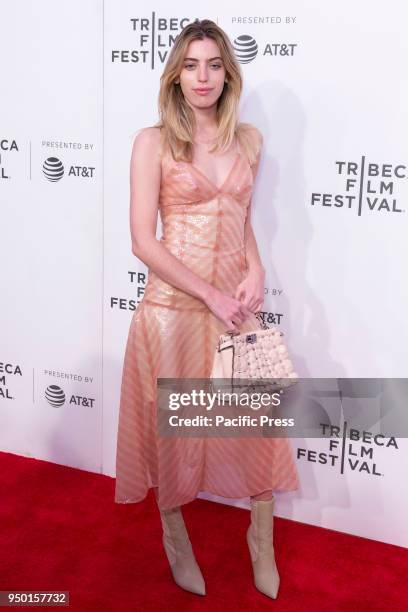 Clara Mathilde McGregor wearing dress by Fendi attends premiere of Zoe at Tribeca Film Festival at BMCC.