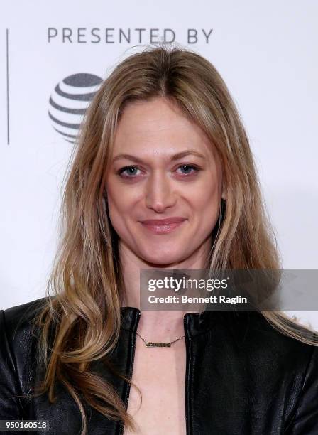 Actress Marin Ireland poses for a picture on the red carpet during the 2018 Tribeca Film Festival screening of "The Miseducation Of Cameron Post" at...