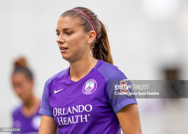 Orlando Pride forward Alex Morgan during the NWSL soccer match between the Orlando Pride and the Houston Dash on April 22, 2018 at Orlando City...