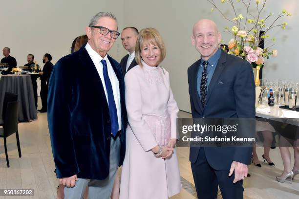 Steve Smith, Lisa Dennison and Marty Kaplan attend LACMA 2018 Collectors Committee Gala at LACMA on April 21, 2018 in Los Angeles, California.