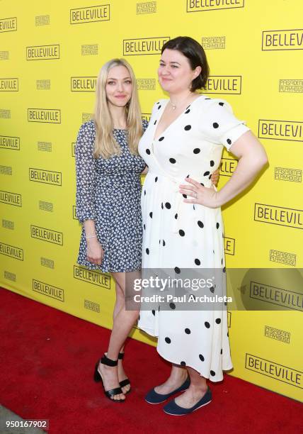 Actress Amanda Seyfried and Director Jenna Worsham attend the opening night of "Belleville" at the Pasadena Playhouse on April 22, 2018 in Pasadena,...