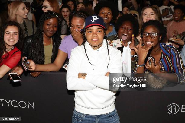 Young M.A. Attends the 2018 Beautycon NYC at The Jacob K. Javits Convention Center on April 22, 2018 in New York City.