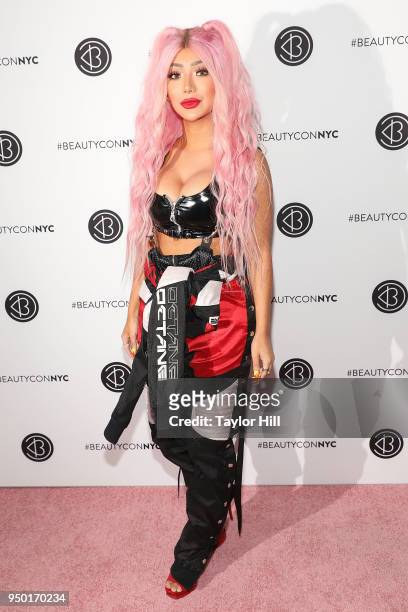 Nikita Dragun attends the 2018 Beautycon NYC at The Jacob K. Javits Convention Center on April 22, 2018 in New York City.