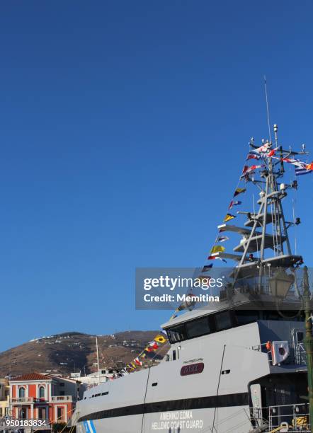 gavdos hellenic coast guard vessel - gavdos stock pictures, royalty-free photos & images