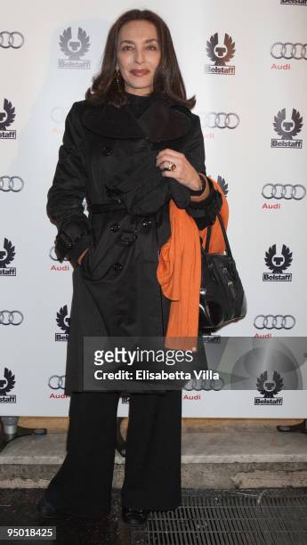 Actress Maria Rosaria Omaggio attends "Amelia" Premiere Cocktail Party hosted by Belstaff at Belstaff boutique on December 22, 2009 in Rome, Italy.