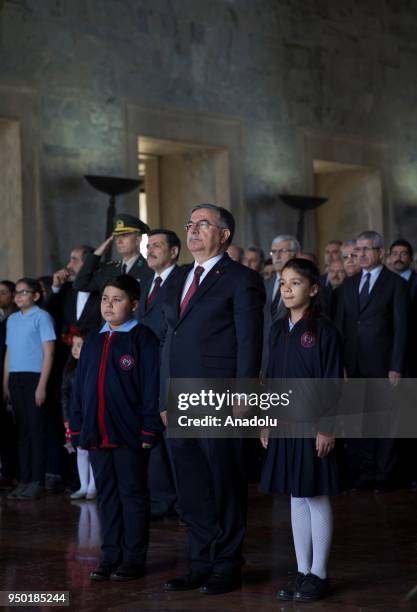 Turkish Minister of National Education Ismet Yilmaz visits Anitkabir, Mausoleum of the founder of Turkish Republic Mustafa Kemal Ataturk, as part of...