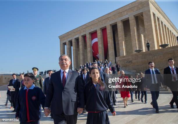 Turkish Minister of National Education Ismet Yilmaz visits Anitkabir, Mausoleum of the founder of Turkish Republic Mustafa Kemal Ataturk, as part of...