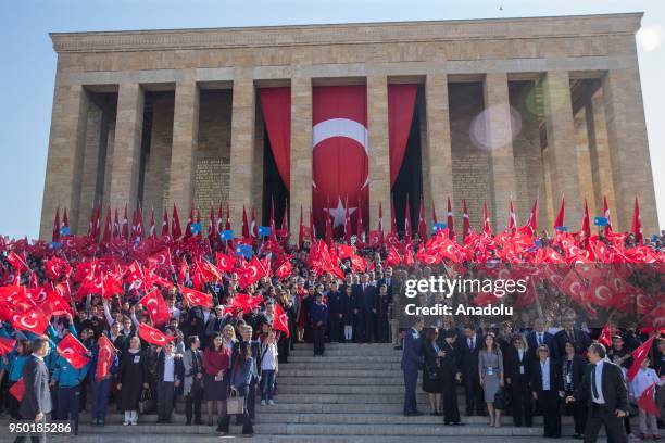 Turkish Minister of National Education Ismet Yilmaz visits Anitkabir, Mausoleum of the founder of Turkish Republic Mustafa Kemal Ataturk, as part of...