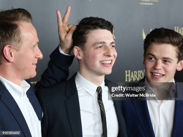 Jamie Parker, Anthony Boyle and Sam Clemmettattend the Broadway Opening Day Cast Press Reception for 'Harry Potter and the Cursed Child Parts One and...