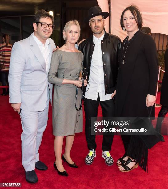 Co-director/writer Peter Ettedgui, Jane McQueen, Film director Ian Bonhote and producer Andee Ryder arriving to the 'McQueen' during the Tribeca Film...