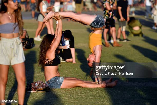 Festivalgoers during the 2018 Coachella Valley Music And Arts Festival at the Empire Polo Field on April 22, 2018 in Indio, California.