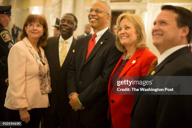 From left to right, Senator Katherine A. Klausmeier Delegate Talmadge Branch, Lt. Governor Boyd K. Rutherford , House Minority Whip Kathy Szeligar,...