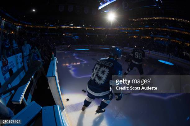 Cory Conacher of the Tampa Bay Lightning skates against the New Jersey Devils in Game Five of the Eastern Conference First Round during the 2018 NHL...