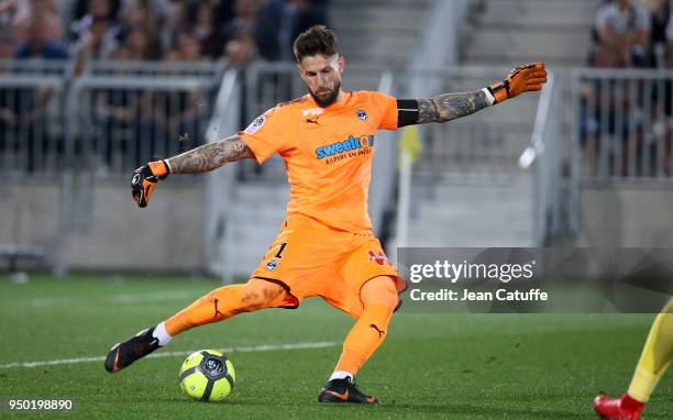 Goalkeeper of Bordeaux Benoit Costil during the French Ligue 1 match between FC Girondins de Bordeaux and Paris Saint Germain at Stade Matmut...