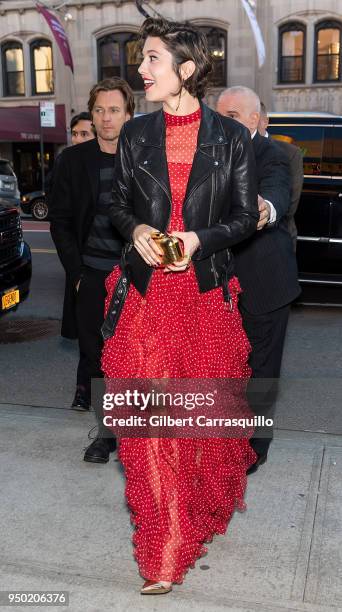 Actors Mary Elizabeth Winstead and Ewan McGregor arriving to the screening of 'All About Nina' during the 2018 Tribeca Film Festival at SVA Theatre...