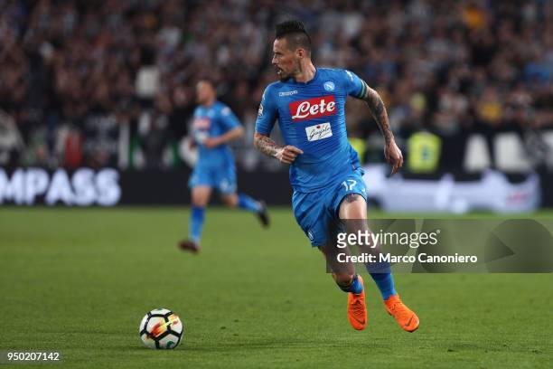 Marek Hamsik of Ssc Napoli in action during the Serie A football match between Juventus Fc and Ssc Napoli. Ssc Napoli wins 1-0 over Juventus Fc.