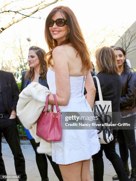 Model Carol Alt is seen arriving to the screening of 'To Dust' during the 2018 Tribeca Film Festival at SVA Theatre on April 22, 2018 in New York...