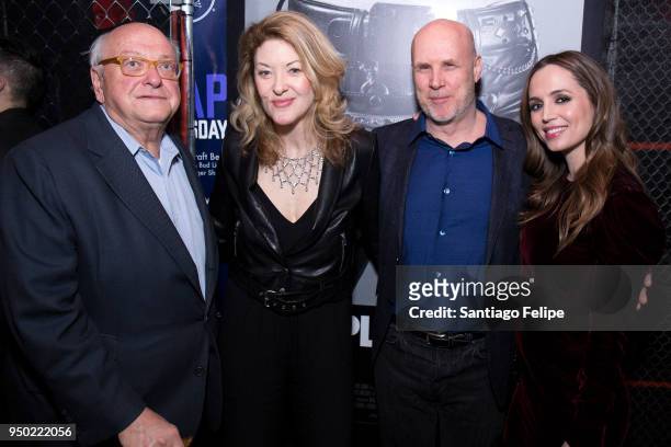 Michael Ward Stout, Ondi Timoner and Eliza Dushku attend the "Mapplethorpe" After Party at The Eagle on April 22, 2018 in New York City.