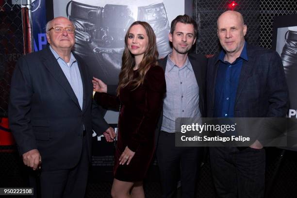 Michael Ward Stout, Eliza Dushku and Nathaniel Dushku attend the "Mapplethorpe" After Party at The Eagle on April 22, 2018 in New York City.