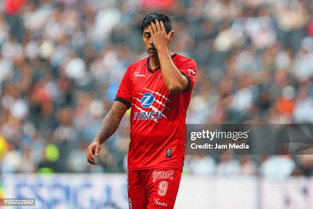 Diego Jimenez of Lobos BUAP leaves the field after the 16th round match between Monterrey and Lobos BUAP as part of the Torneo Clausura 2018 Liga MX...