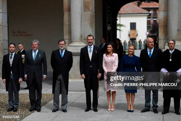 Spanish Minister of Education, Culture and Sports and Government spokesperson Inigo Mendez de Vigo , Spanish Prime Minister Mariano Rajoy , King...