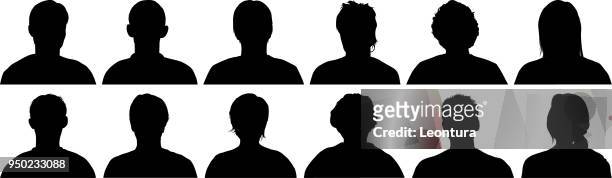 head silhouettes - cut out stock illustrations