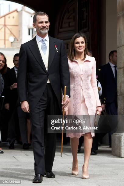 King Felipe VI of Spain and Queen Letizia of Spain attend the 'Miguel de Cervantes 2017Õ Award, given to Nicaraguan author Sergio Ramirez at the...