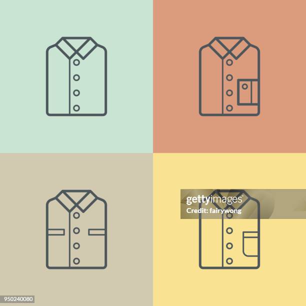 shirt icons - folded shirt stock illustrations