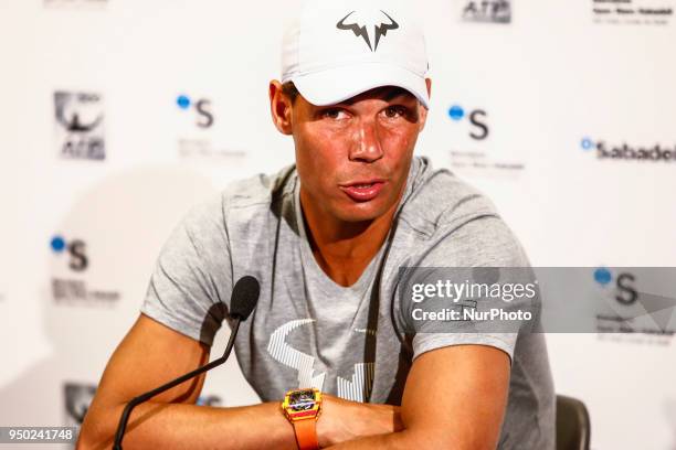 Rafael Nadal during the Barcelona Open Banc Sabadell 66º Trofeo Conde de Godo press conference at Reial Club Tenis Barcelona on 23 of April of 2018...