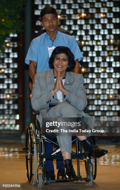 Deepa Malik during the dinner party hosted by Nita Ambani for Thomas Bach, President of International Olympic Committee in Mumbai.