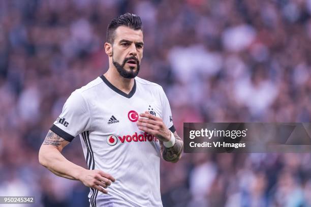 Alvaro Negredo Sanchez of Besiktas JK during the Turkish Spor Toto Super Lig football match between Besiktas JK and Evkur Yeni Malatyaspor on April...