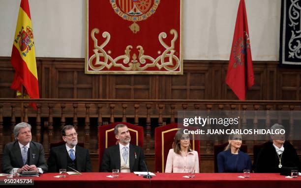 Spanish Minister of Education, Culture and Sports and Government spokesperson Inigo Mendez de Vigo, Spanish Prime Minister Mariano Rajoy, King Felipe...