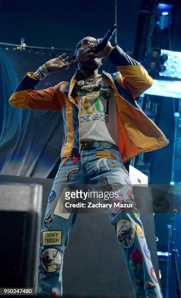 Quavo of Migos performs onstage during the 2018 Coachella Valley Music and Arts Festival at the Empire Polo Field on April 22, 2018 in Indio,...