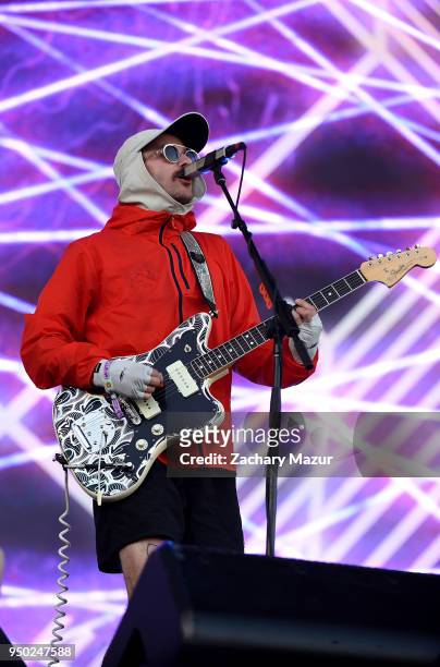 John Gourley of Portugal. The Man performs onstage during the 2018 Coachella Valley Music and Arts Festival at the Empire Polo Field on April 22,...